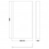 Pacific Matt Black Framed Square Bath Screen with Fixed Return Panel 1400mm H x 800mm W - 6mm Glass - Technical Drawing