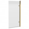 Brushed Brass Square Hinged Bath Screen 830 x 1520mm