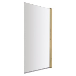 Pacific Square 6mm Toughened Safety Glass Shower Bath Screen - Brushed Brass