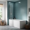 P-Shape Shower Bath Front Panel 1600mm - White - Insitu