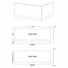 Athena Gloss White 1500mm (w) Front Panel & Plinth - Technical Drawing