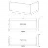 Athena Gloss White 1600mm (w) Front Panel & Plinth - Technical Drawing