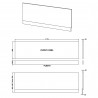Waterproof Shower Bath Front Panel (1800mm) - White - Technical Drawing