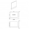 Waterproof Shower Bath End Panel (700mm) - White - Technical Drawing