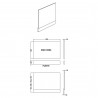 Waterproof Shower Bath End Panel (800mm) - White - Technical Drawing