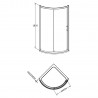 Pacific Single Entry Quadrant Shower Enclosure 860x860mm - Technical Drawing
