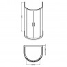 Pacific D Shape Shower Enclosure 1050mm - Technical Drawing