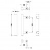 Pacific Square Chrome Shower Handle - 206mm (h) x 30mm (w) x 48mm (d) - Technical Drawing
