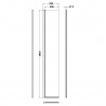 300mm Hinged Flipper Screen with Support Bar - Polished Chrome - Technical Drawing