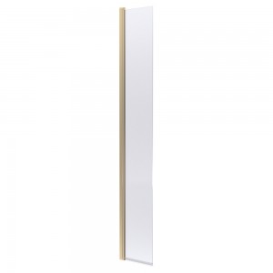 300mm Hinged Flipper Screen with Support Bar - Brushed Brass
