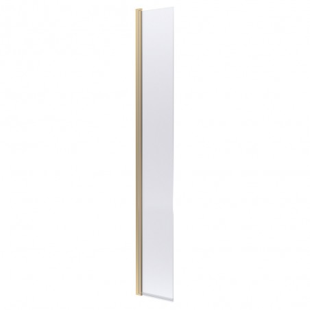 300mm Hinged Flipper Screen with Support Bar - Brushed Brass