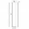 300mm Hinged Flipper Screen with Support Bar - Brushed Brass - Technical Drawing