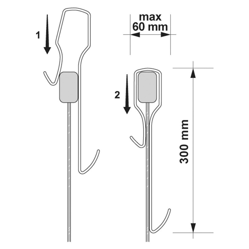 Enclosure Hook For Framed Enclosures - Technical Drawing