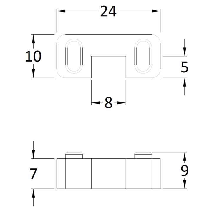 Wetroom Screen Horseshoe Support - Technical Drawing