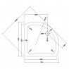 Single Entry Shower Tray 850x850mm - Technical Drawing
