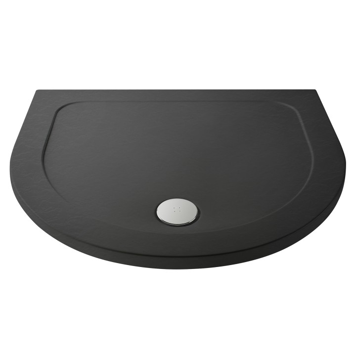 Slate Grey D Shaped Shower Tray