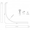 Shower Trays Leg Set & Plinth Kit (900x900 Curved Plinth) - Technical Drawing