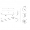 Gloss White Leg Set Suitable for 700-900 Square & Rectangular Trays - Technical Drawing