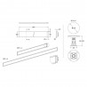 Gloss White Set Suitable for 1100-1200 Rectangular Trays - Technical Drawing