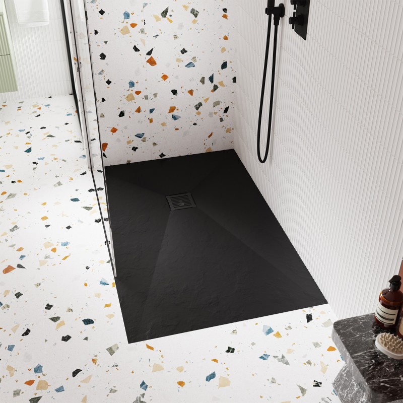 Square Shower Waste Black Top - Insitu