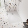Square Shower Waste Chrome Top with White Waste - Insitu