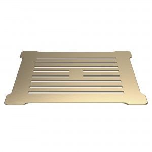 Square Shower Waste Brushed Brass Top with White Waste