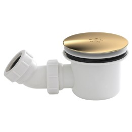 White & Brass Fast Flow Shower Waste
