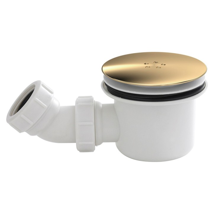White & Brass Fast Flow Shower Waste