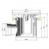 Black & Brass Fast Flow Shower Waste - Technical Drawing