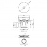 Brushed Pewter Fast Flow Shower Waste - Technical Drawing
