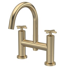 Aztec Deck Mount Bath Filler - Brushed Brass