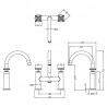 Aztec Deck Mount Bath Filler - Brushed Brass - Technical Drawing