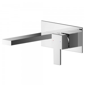 Sanford Wall Mounted 2 Tap Hole Basin Mixer With Wall Plate