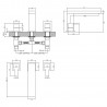 Sanford Deck Mounted 3 Tap Hole Bath Filler - Technical Drawing