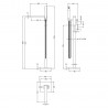 Sanford 880mm (h) Chrome Freestanding Bath Shower Mixer - Technical Drawing
