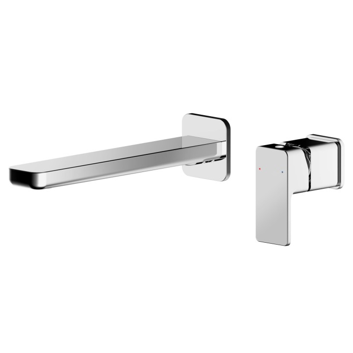 Windon Chrome Wall Mounted 2 Tap Hole Basin Mixer