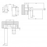Windon Chrome Wall Mounted 2 Tap Hole Basin Mixer - Technical Drawing