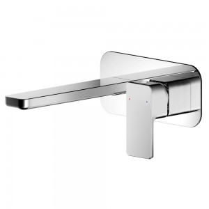 Windon Chrome Wall Mounted 2 Tap Hole Basin Mixer With Wall Plate