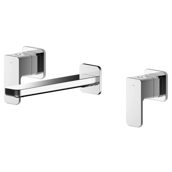Windon Chrome Wall Mounted 3 Tap Hole Basin Mixer