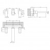 Windon Chrome Wall Mounted 3 Tap Hole Basin Mixer - Technical Drawing