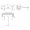 Windon Chrome Wall Mounted 3 Tap Hole Basin Mixer With Wall Plate - Technical Drawing