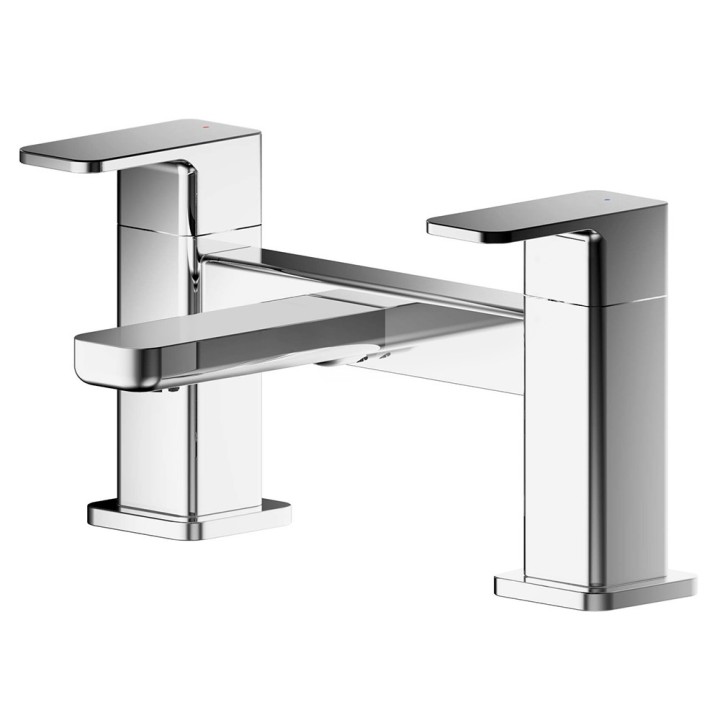 Windon Twin Flat Lever Deck Mounted Bath Filler