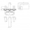 Windon Deck Mounted 3 Tap Hole Bath Filler - Technical Drawing