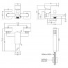 Windon Wall Mounted Bath Shower Mixer With Kit - Technical Drawing