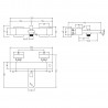 Windon Wall Mounted Thermostatic Bath Shower Mixer - Technical Drawing