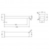 Windon Bath Spout - 200mm (d) x 50mm (w) x 50mm (h) - Technical Drawing