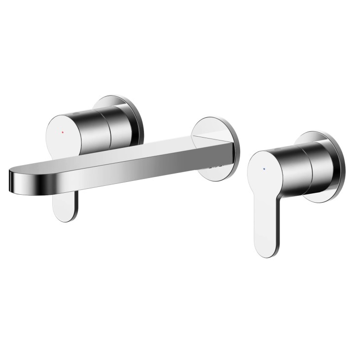 Arvan Chrome Wall Mounted 3 Tap Hole Basin Mixer