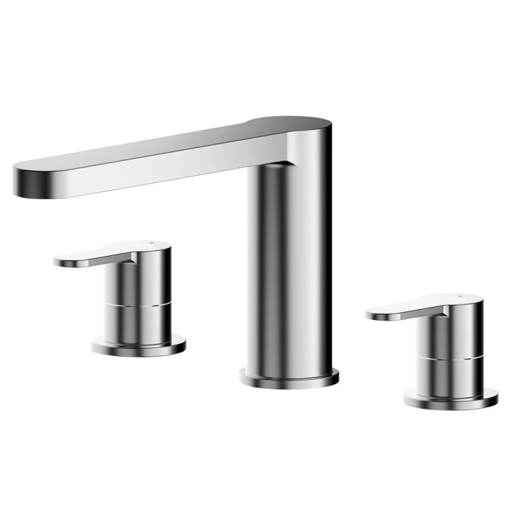 Arvan Chrome Deck Mounted 3 Tap Hole Bath Filler