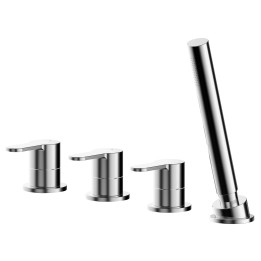Arvan Chrome Deck Mounted 4 Tap Hole Bath Shower Mixer No Spout