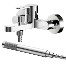 Arvan Chrome Wall Mounted Bath Shower Mixer With Kit